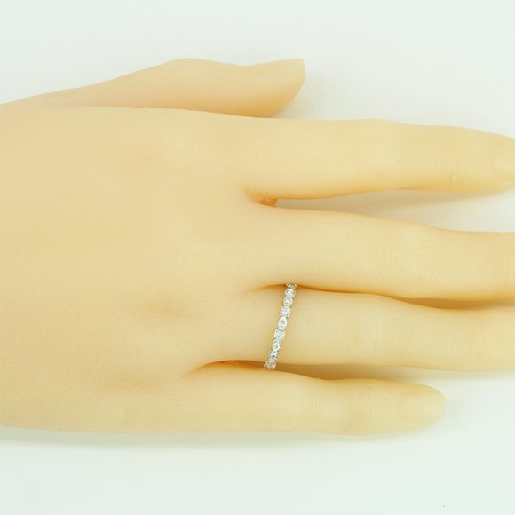 18k White Gold Diamond Stackable / Anniversary Eternity Ring Band by Jolie - Picture 5 of 6